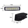 Black die-cast aluminium auxiliary driving light with six LED bulbs and polycarbonate lens for vehicle mounting.