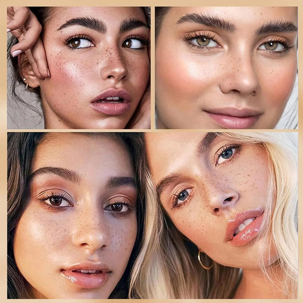 Dark brown waterproof freckle pen for creating natural-looking sunkissed makeup on face and body