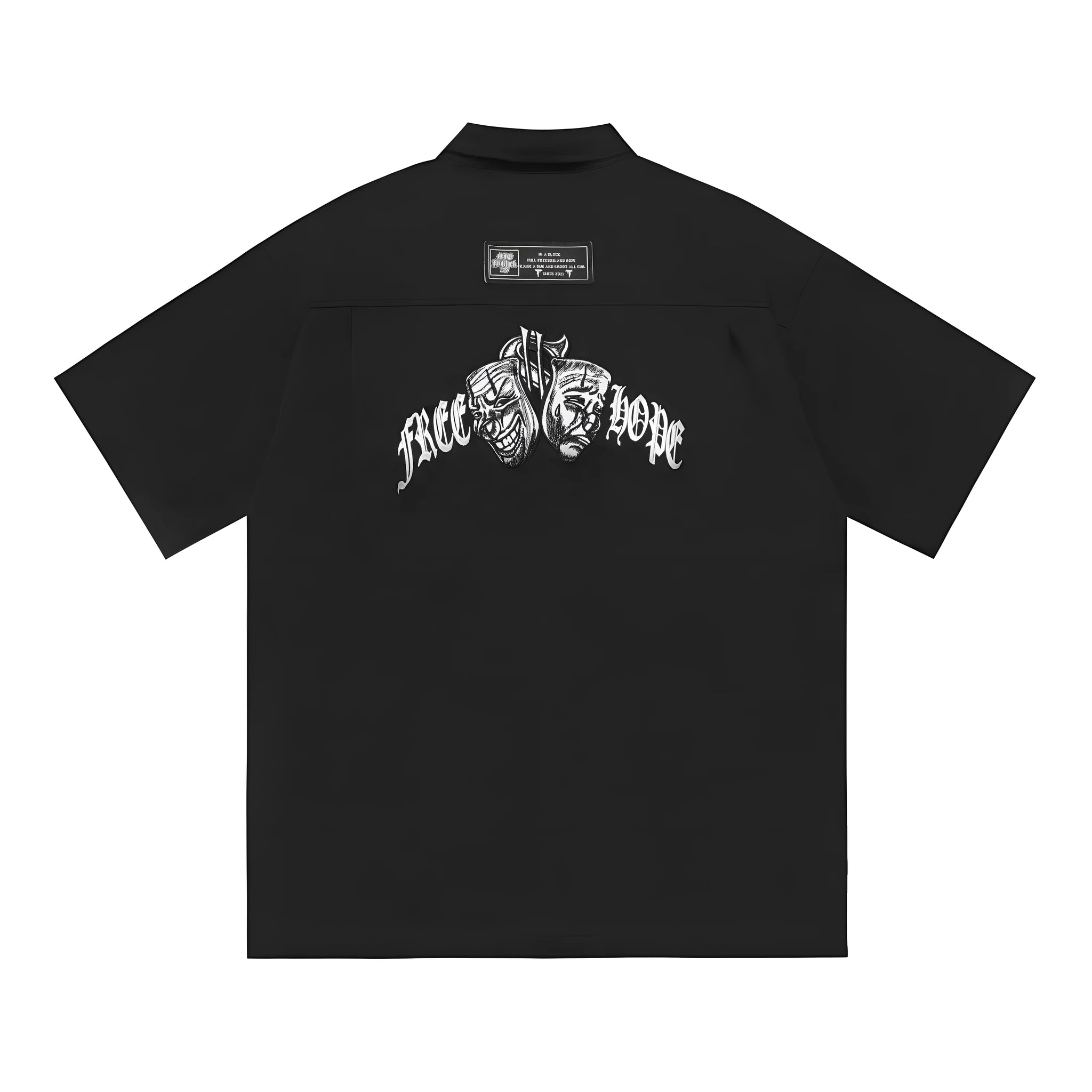 Men's black cotton blend pocket shirt with half sleeves and chest pocket