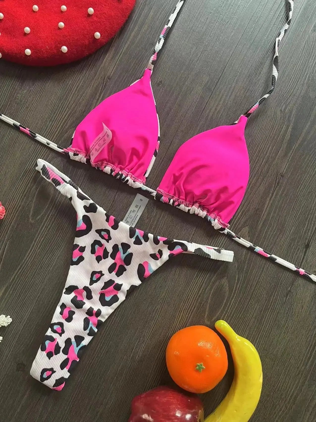 Women's printed bikini swimsuit with briefs style and cotton lining, shown in colour RT2110.