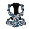 Pure cotton pet harness chest strap with floral pattern in floral red colour