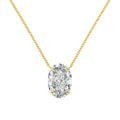 Women's sterling silver necklace with a small geometric oval ice flower pendant.
