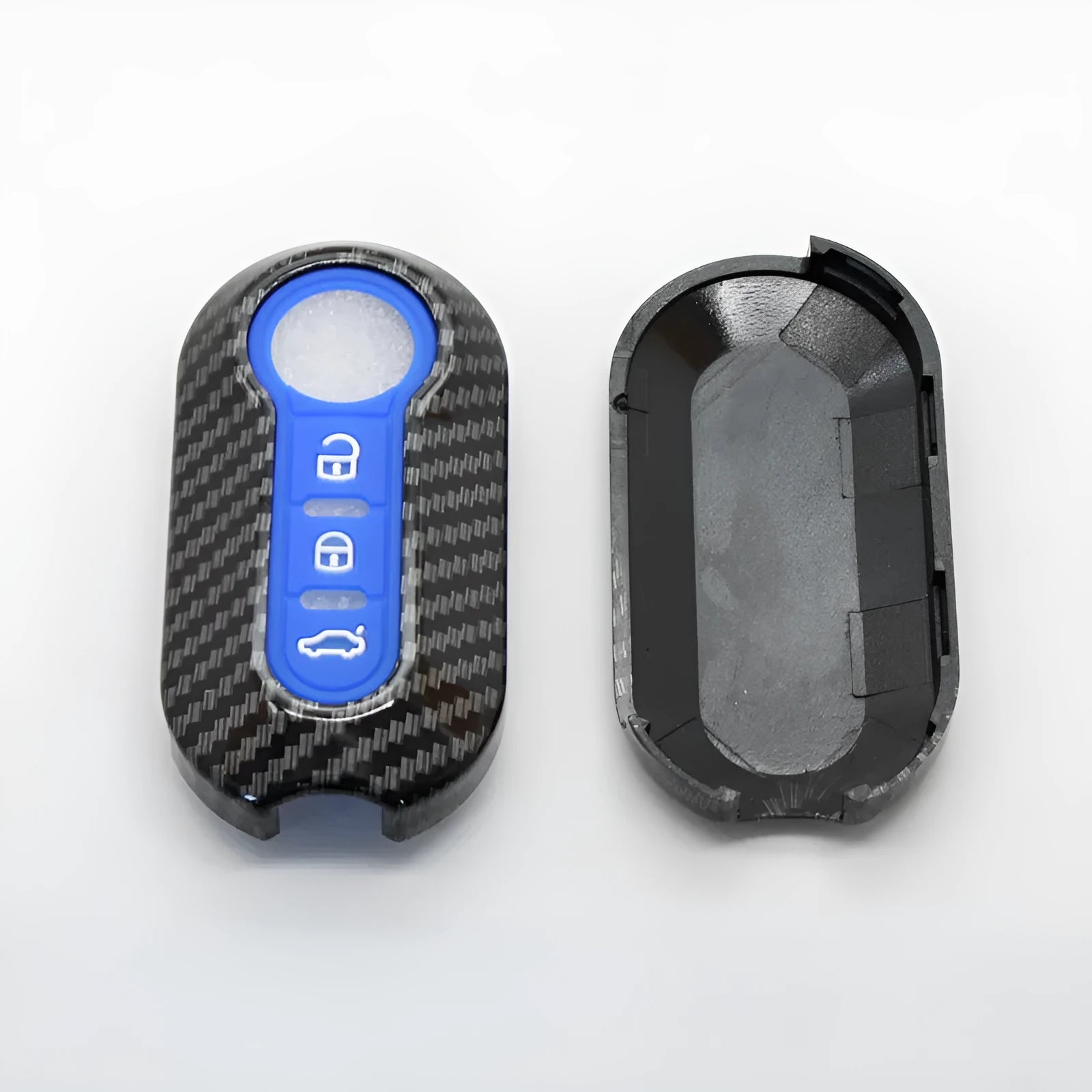 Carbon fibre design ABS key case for Fiat 500 Boyue Ottimo Viaggio in black, red, dark blue