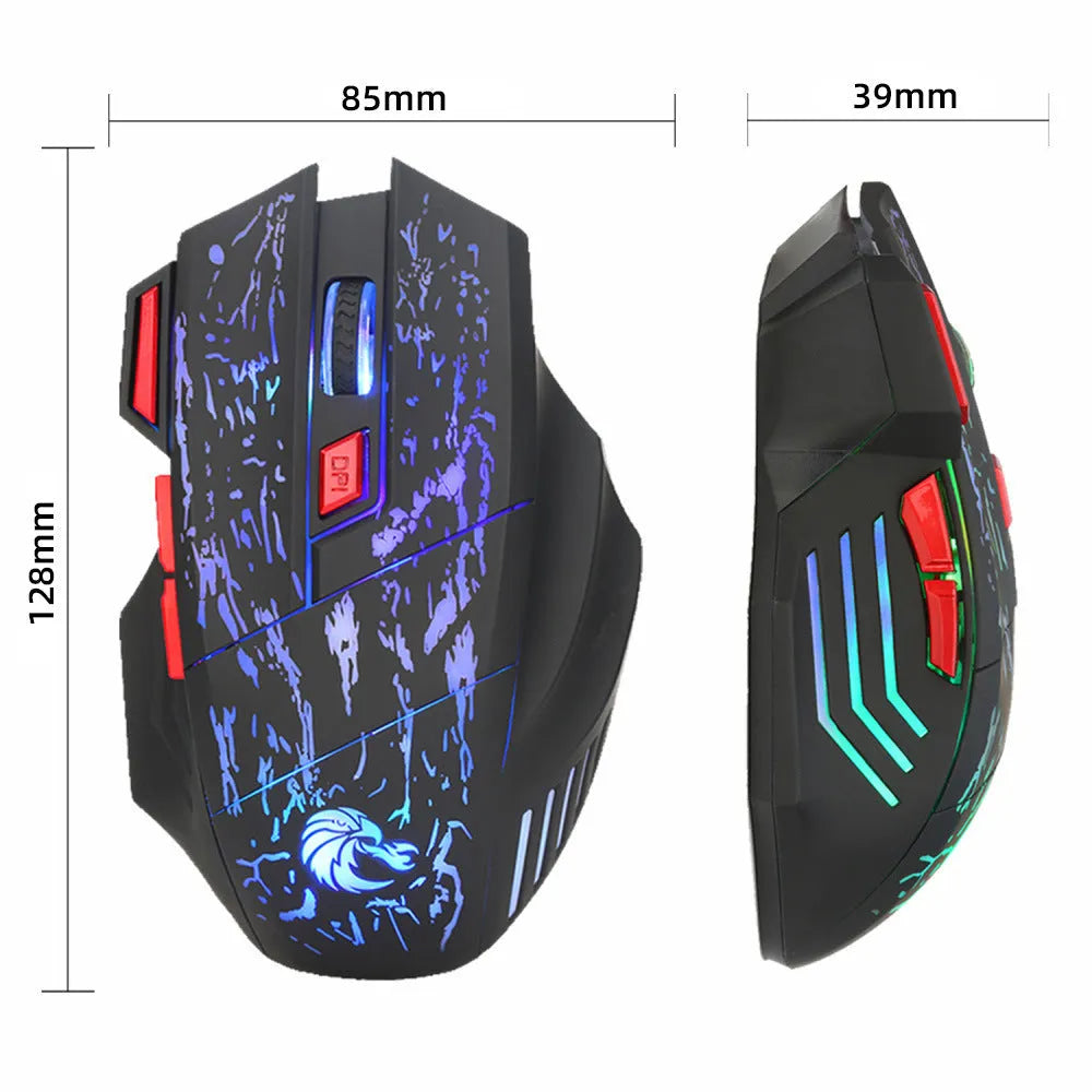 H300BK coloured gaming mouse with colourful LED lights and ergonomic design on desktop