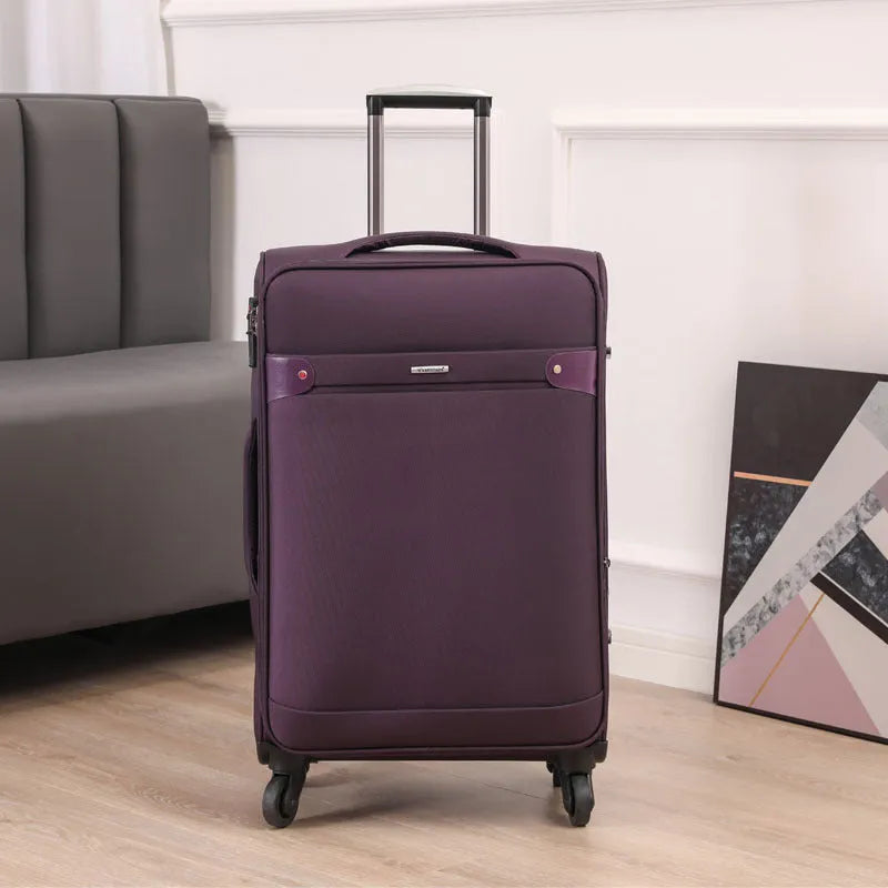 Business luggage in coffee colour with Oxford bra bar texture and anti-theft zipper