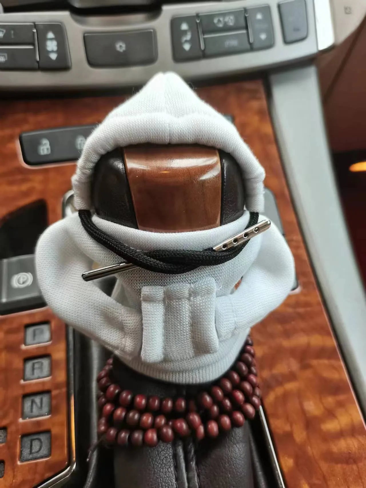Dutch velvet car gear handle sleeve in multiple colour options on a car gear stick