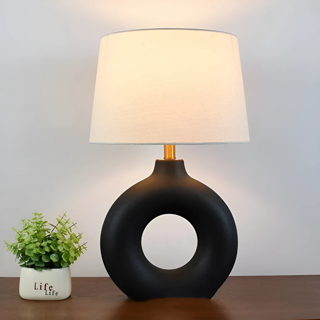 Feng Pottery Pot Table Lamp with Japanese style design in small white finish measuring 52cm tall