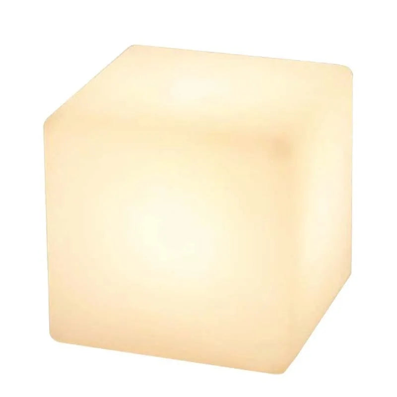 Modern LED cube light stool with waterproof IP65 rating for outdoor garden or patio use