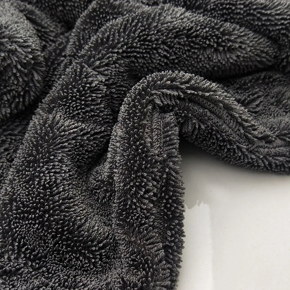 Grey 40cm by 40cm microfiber car wash towel for vehicle drying
