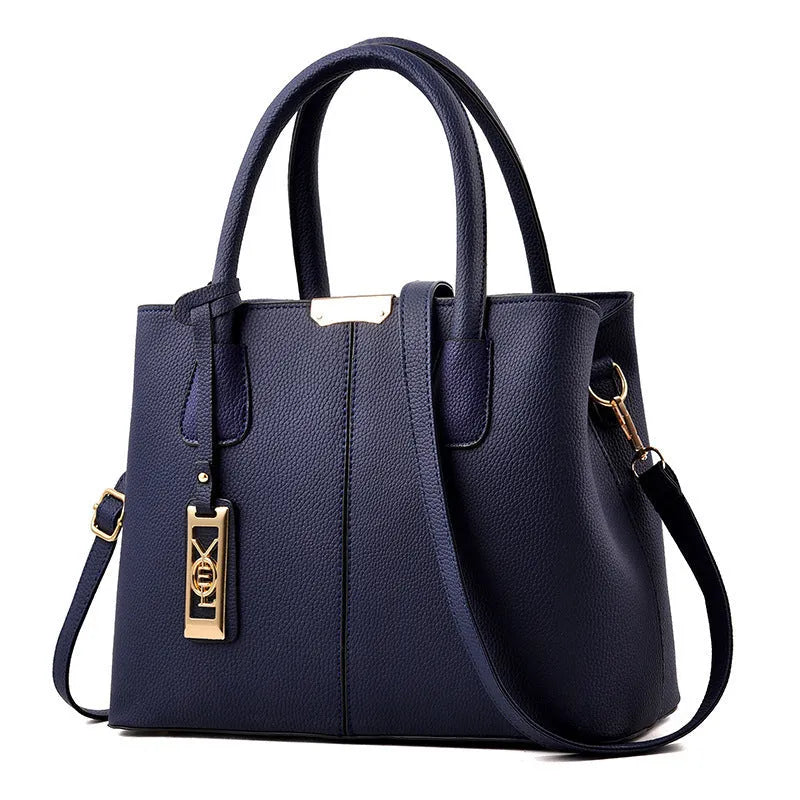 Women's large capacity soft PU leather shoulder bag in horizontal square shape with single strap