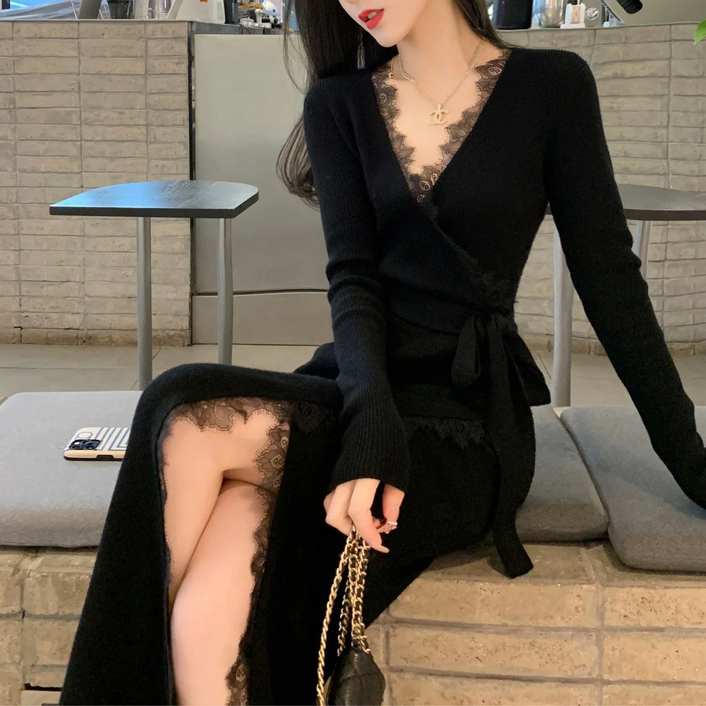 Black women's slim fit polyester skirt with princess dress style