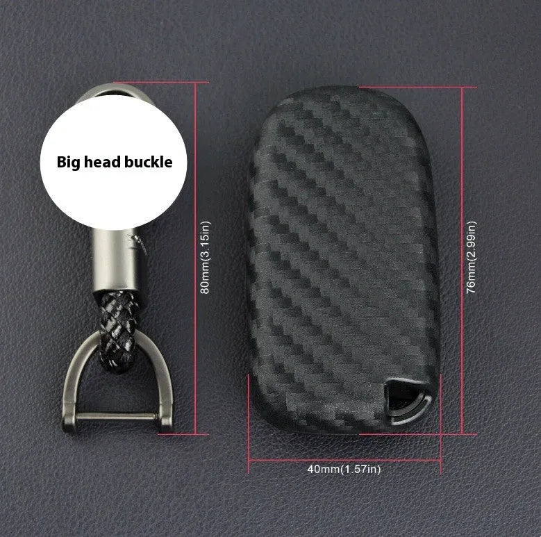 Silicone car key case with carbon fibre pattern for Dodge Chrysler Fiat remote keys