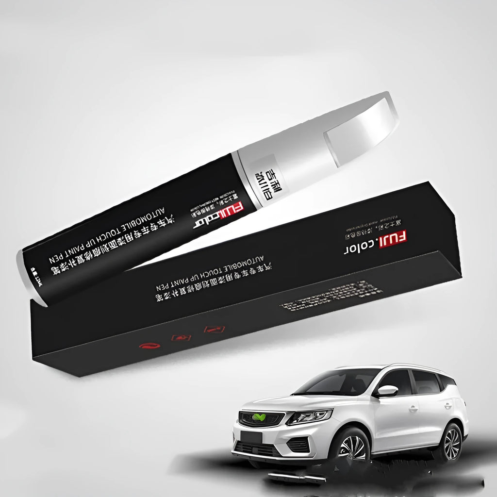 Car touch-up paint pen with 12ml capacity showing colour options including Ice Crystal White and Han Jade White