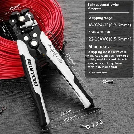 Fully automatic electrician wire stripping pliers tool with box