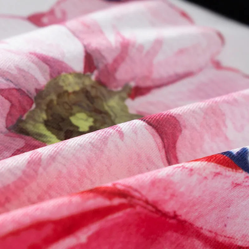 Men's ice silk underwear with fashion printing in mid waist design showing breathable polyester fabric