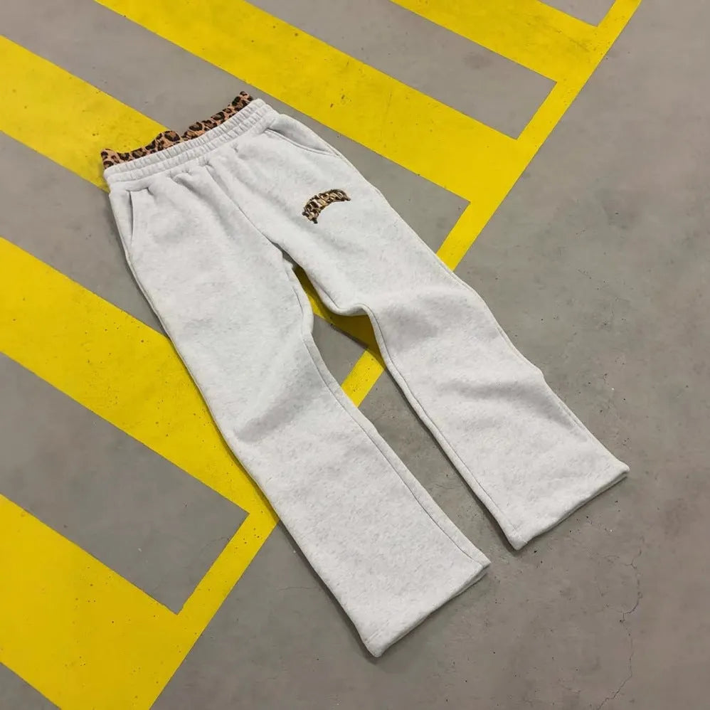 Men's loose fit patchwork trousers in elastic polyester fabric for hip hop dance and sports