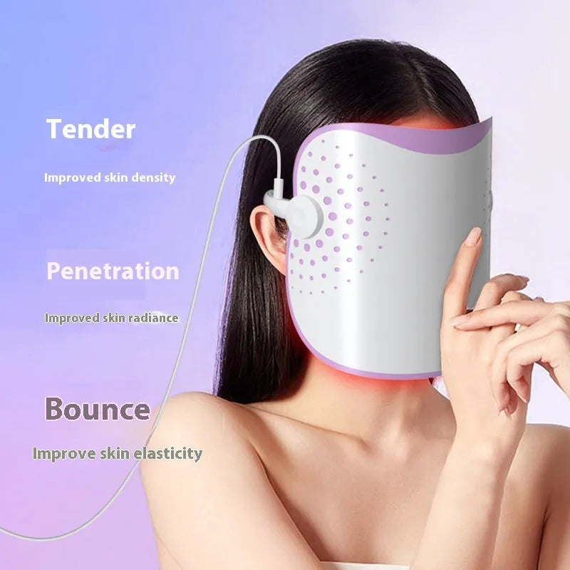 White and purple photon IPL beauty mask device for home facial light therapy