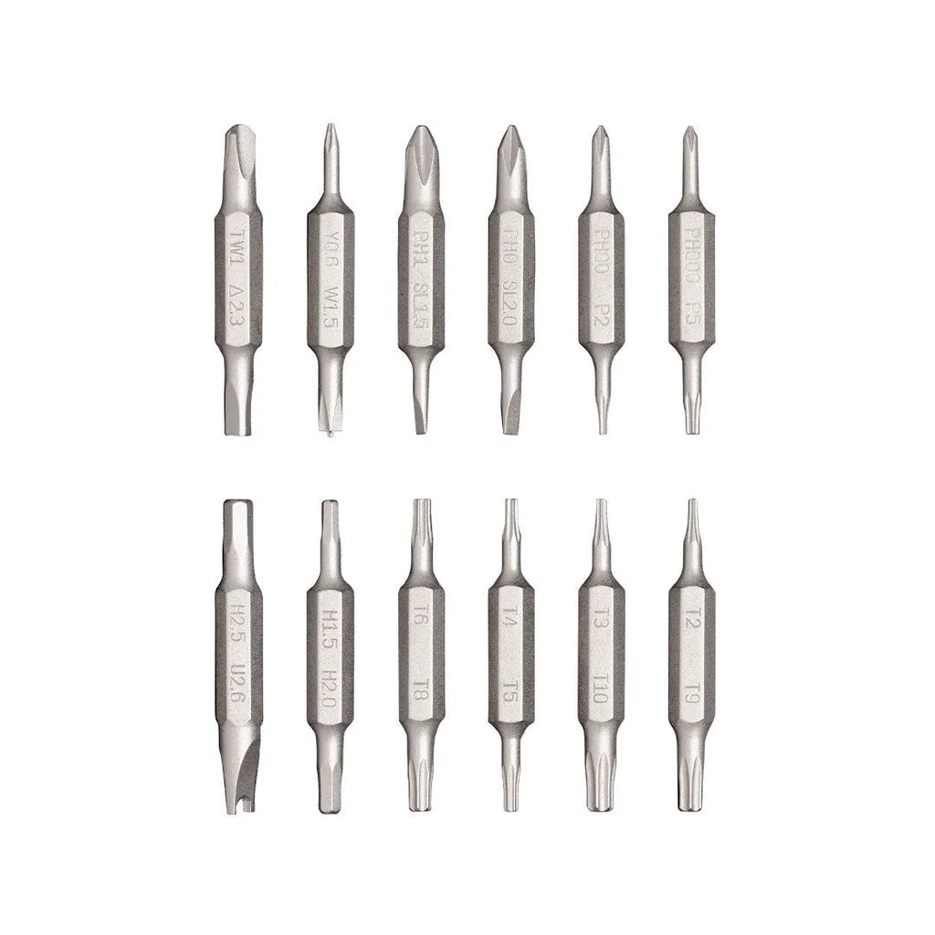 24-in-1 repair screwdriver set with aluminium body and magnetic bit storage for electronics repair