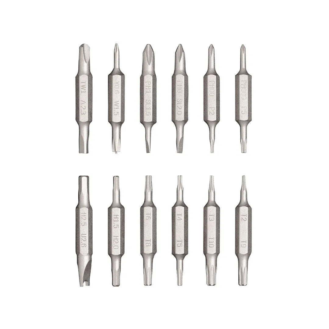 24-in-1 repair screwdriver set with aluminium body and magnetic bit storage for electronics repair
