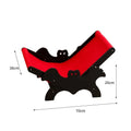 Black and red wooden cat recliner bed with bat design for Halloween theme