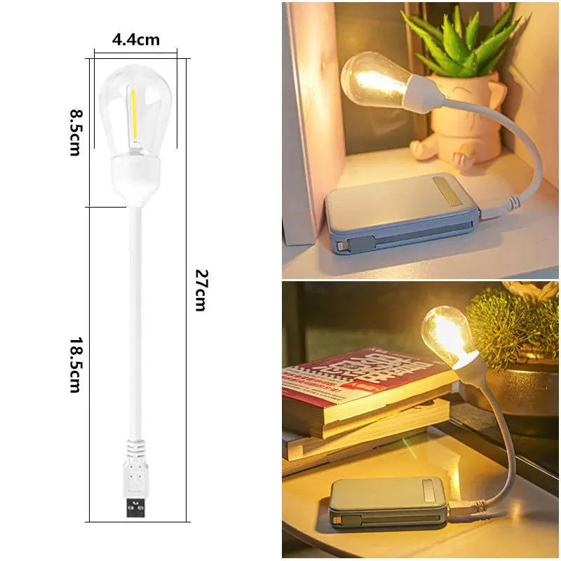 USB rechargeable folding tungsten night light showing compact storage design