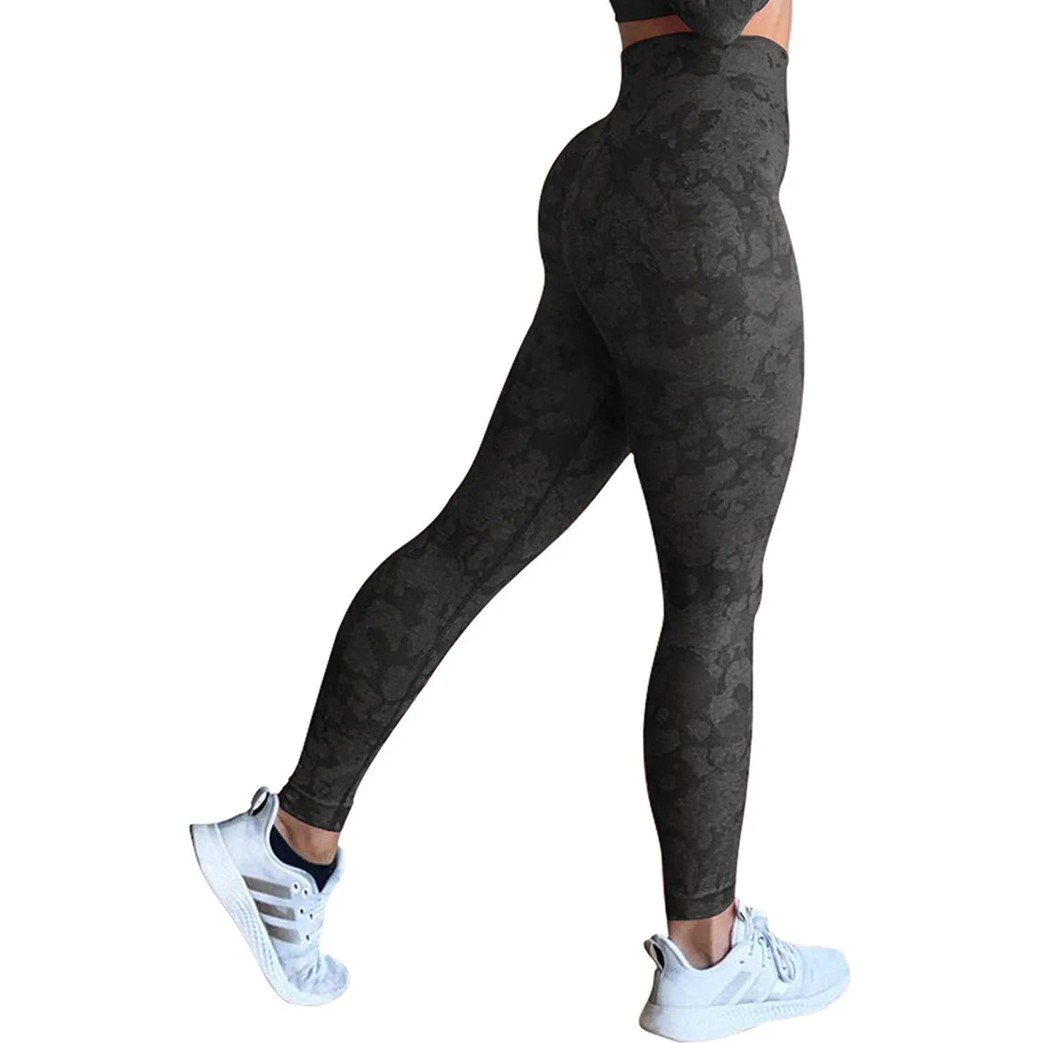 Women's push up booty leggings in camouflage pattern for gym workouts and yoga