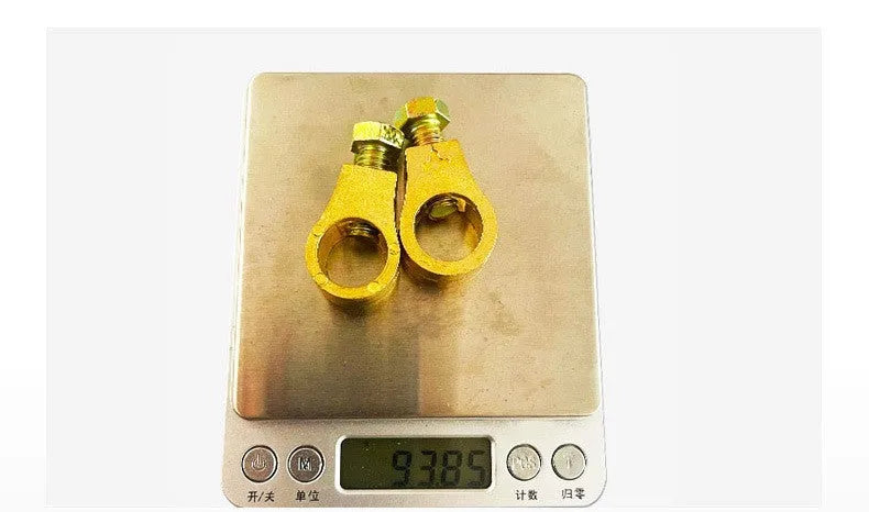 Pure copper car battery terminal clamp with patented clip design.