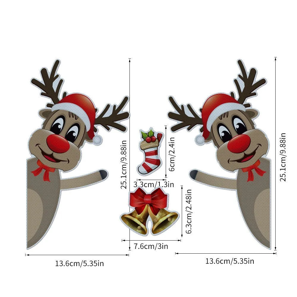 Christmas elk bell magnetic luminous reflective bumper stickers in YFC002 colour