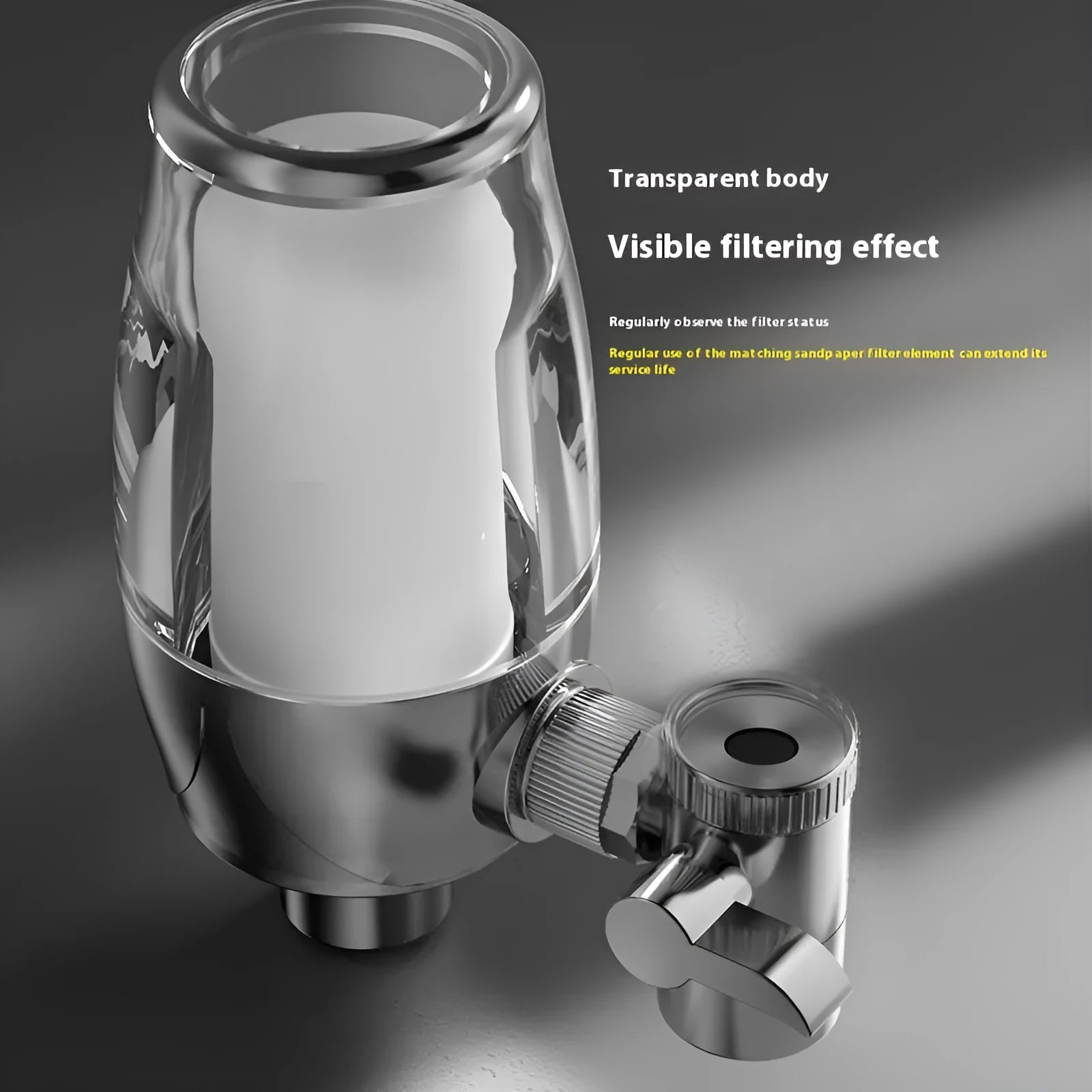 Ceramic water filter element for direct attachment to a kitchen faucet.