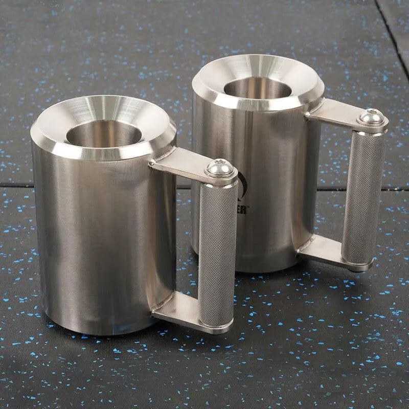 Silver stainless steel 8kg dumbbell cup weight plate for Olympic bars