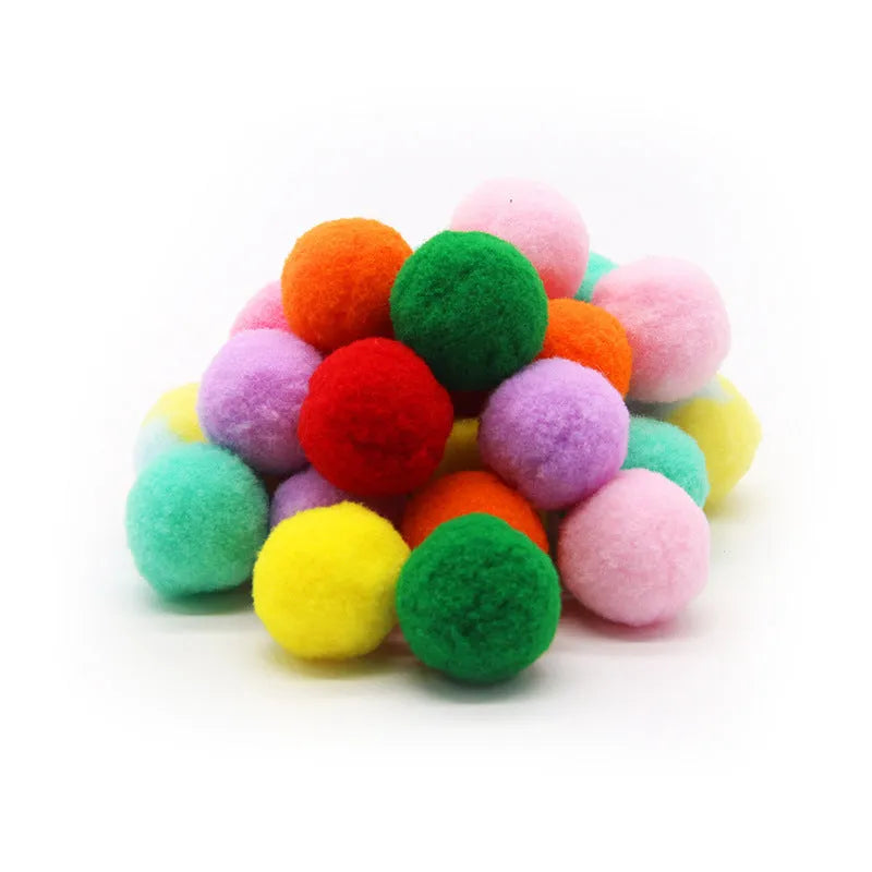 Plush ball launcher pet toy with soft yarn balls for cats and dogs
