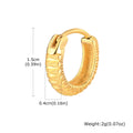 Stainless steel snake pattern ear ring for hip hop style in black or gold finish