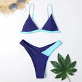 Women's two-piece swimsuit bikini set in pattern colours with nylon fabric