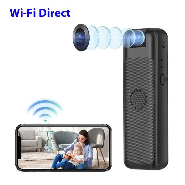 Black type-C wifi surveillance camera with 30cm cable and back splint mount