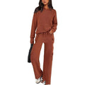 Women's long sleeve polyester leisure sports suit set in multiple colours