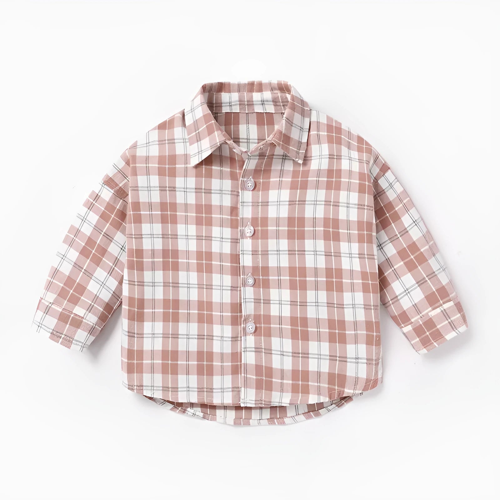 Boys' casual cotton shirt with lattice animal print in light blue, shown in size for 90cm height.