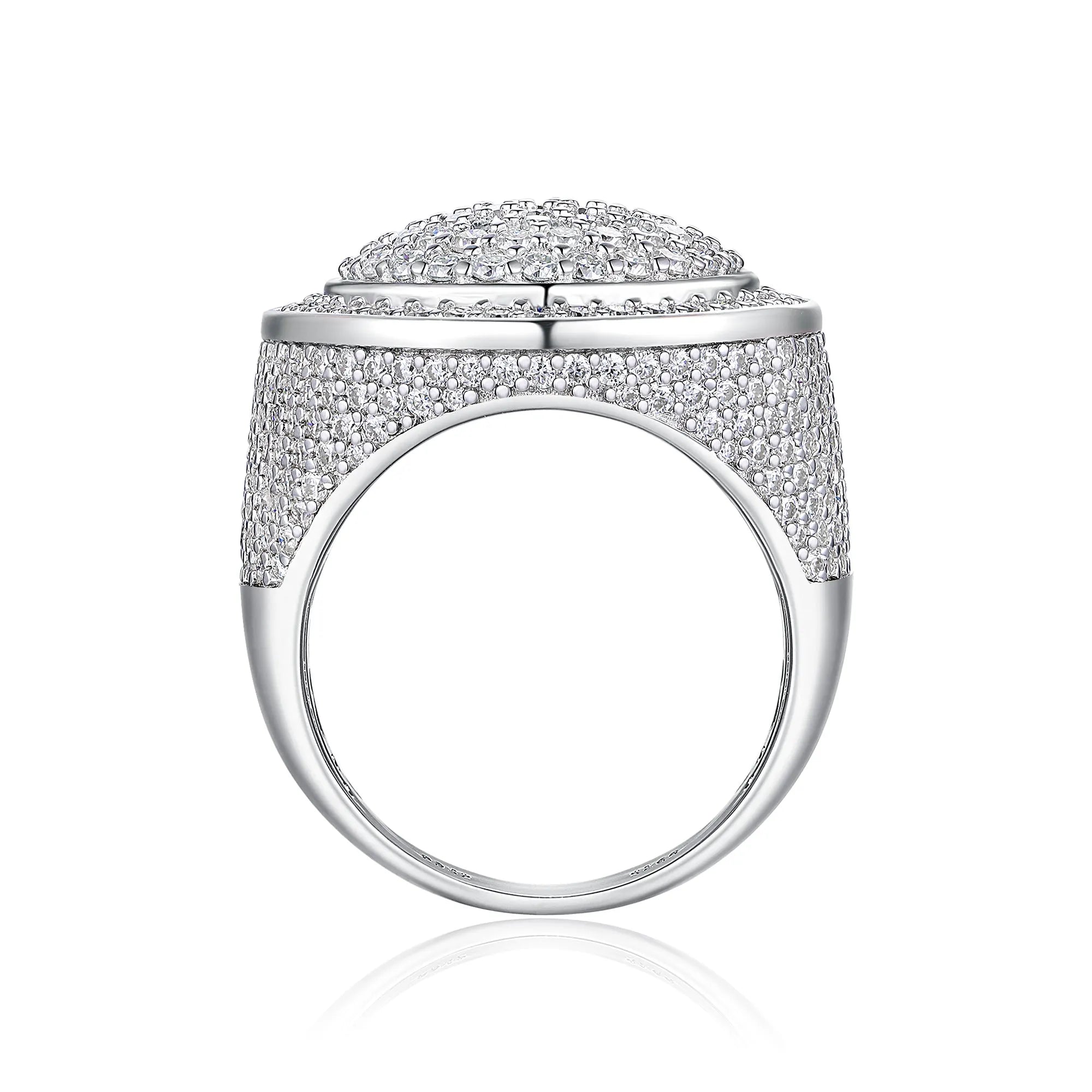 The King Of Hip-hop men's ring set with moissanite stone S925 silver platinum plating gift box