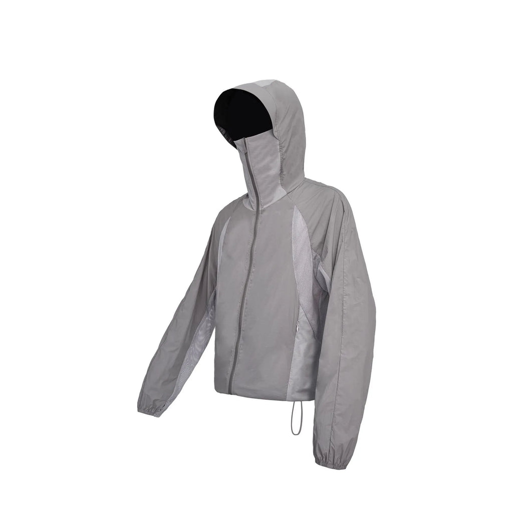 Thin mesh stitching sun protective clothing in nylon fabric shown in desert brown colour