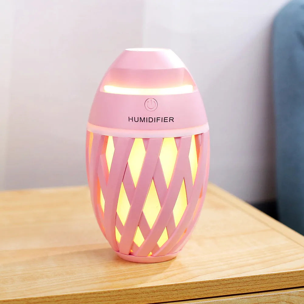 Football-shaped mini desktop humidifier in blue with USB cable