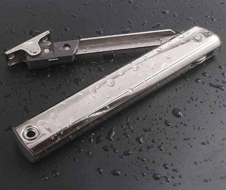 Cold rolled steel tatami cabinet support rod with spring jackstay mechanism in stainless steel finish