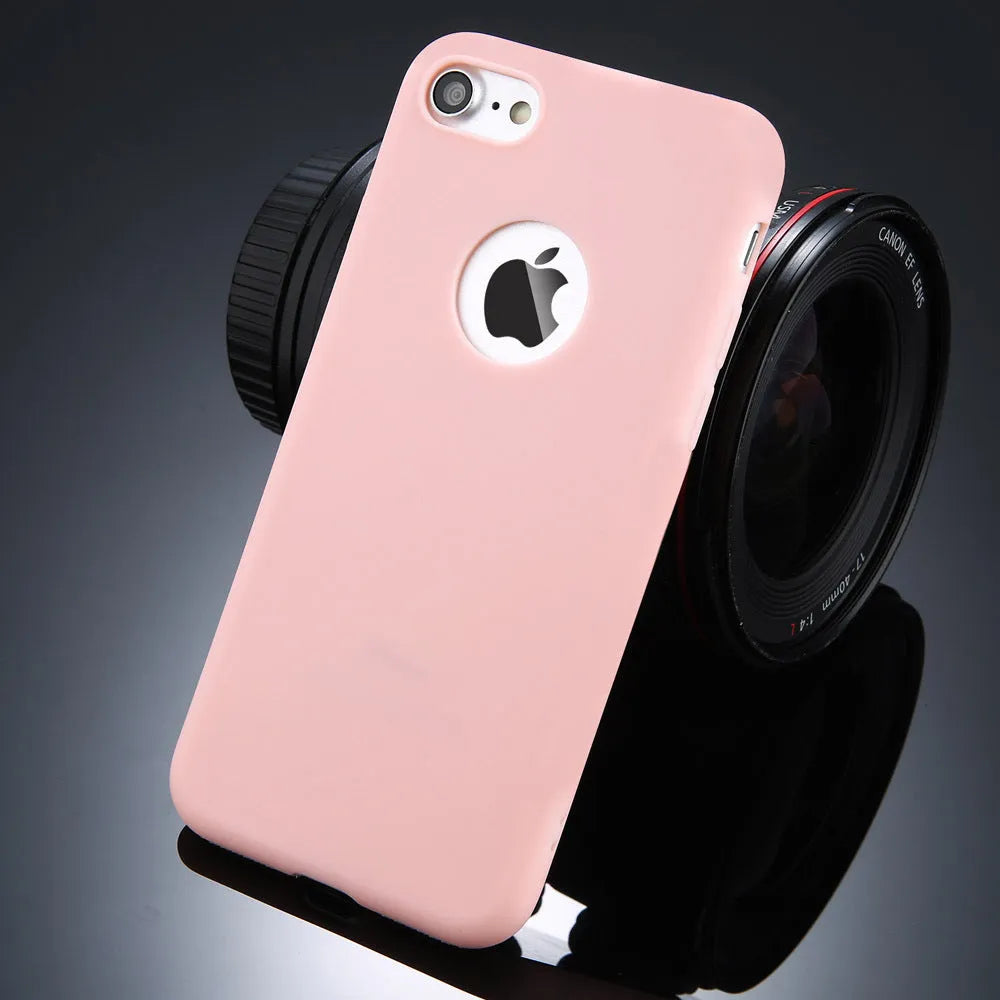Candy colour soft silicon TPU iPhone case showing protection from scratches and shock