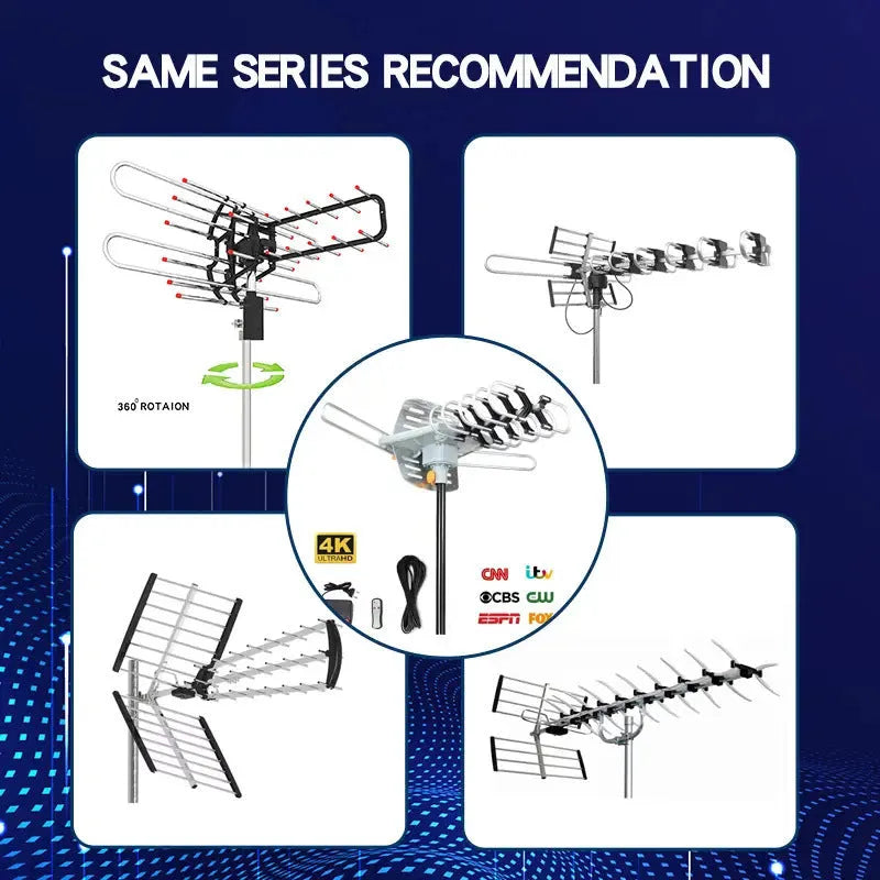 GR-1002 rotatable outdoor digital TV antenna with high gain for improved signal reception.