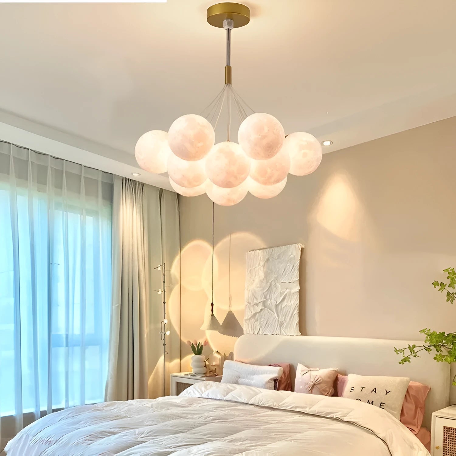 Nordic style iron fish chandelier ceiling light in gold or black finish with multiple LED bulbs and PMMA shade.