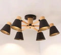 Nordic style macaron ceiling lamp with ironwood construction in multiple colour options