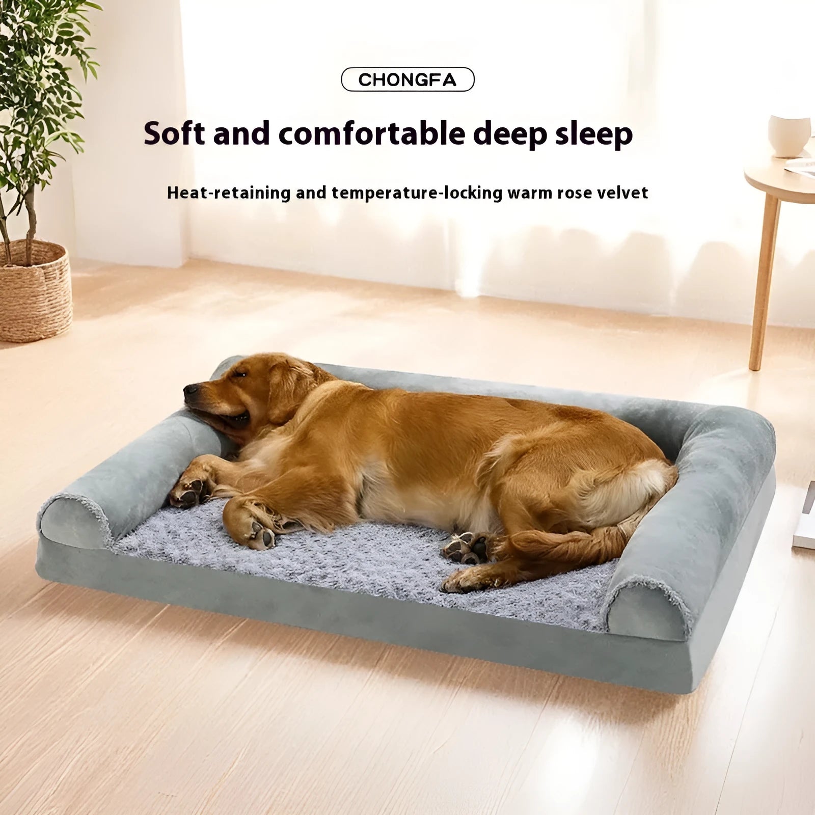 Light grey cloth dog kennel for large dogs, showing soft fabric and spacious interior.