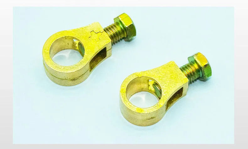 Pure copper car battery terminal clamp with patented clip design.