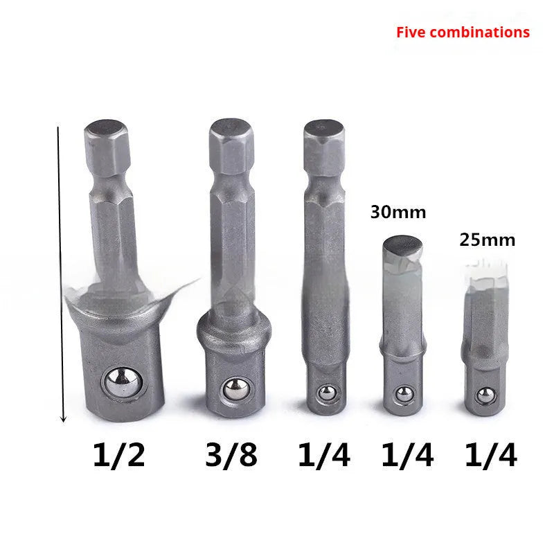 Hexagonal Handle Rotating Socket Wrench Adapter Rod Connecting Rod Set in CR-V Steel for Electric Wrenches, Available in Multiple Lengths and Pack Sizes