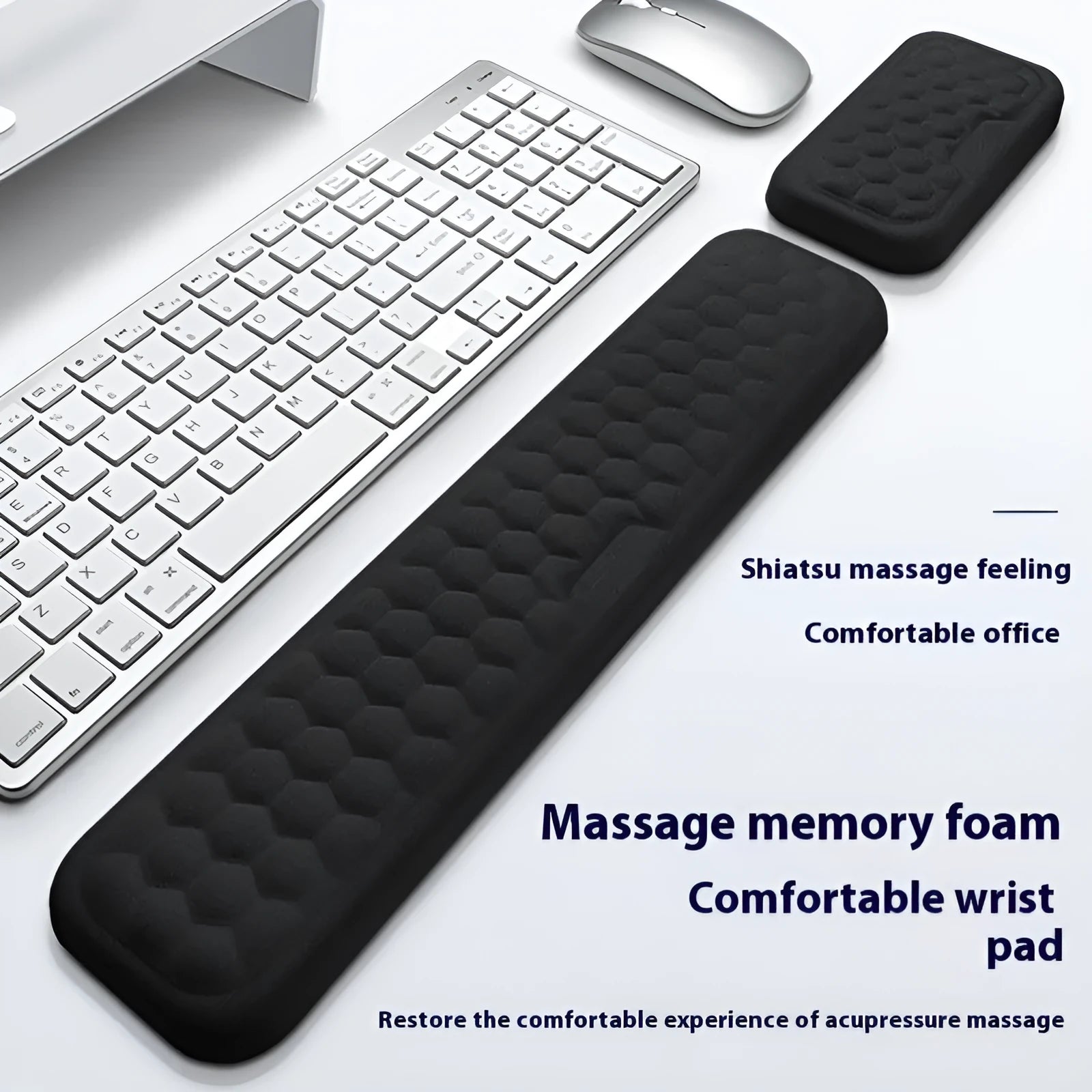 Mouse memory cotton wrist pad in black or grey cloth or leather cover options