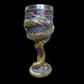Red wine glass with Chinese dragon 3D design in stainless steel and resin, 200ml capacity