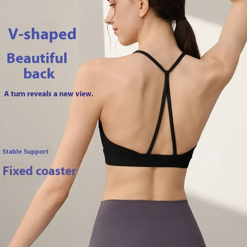 Women's nylon sports vest with fixed double shoulder straps in five colour options
